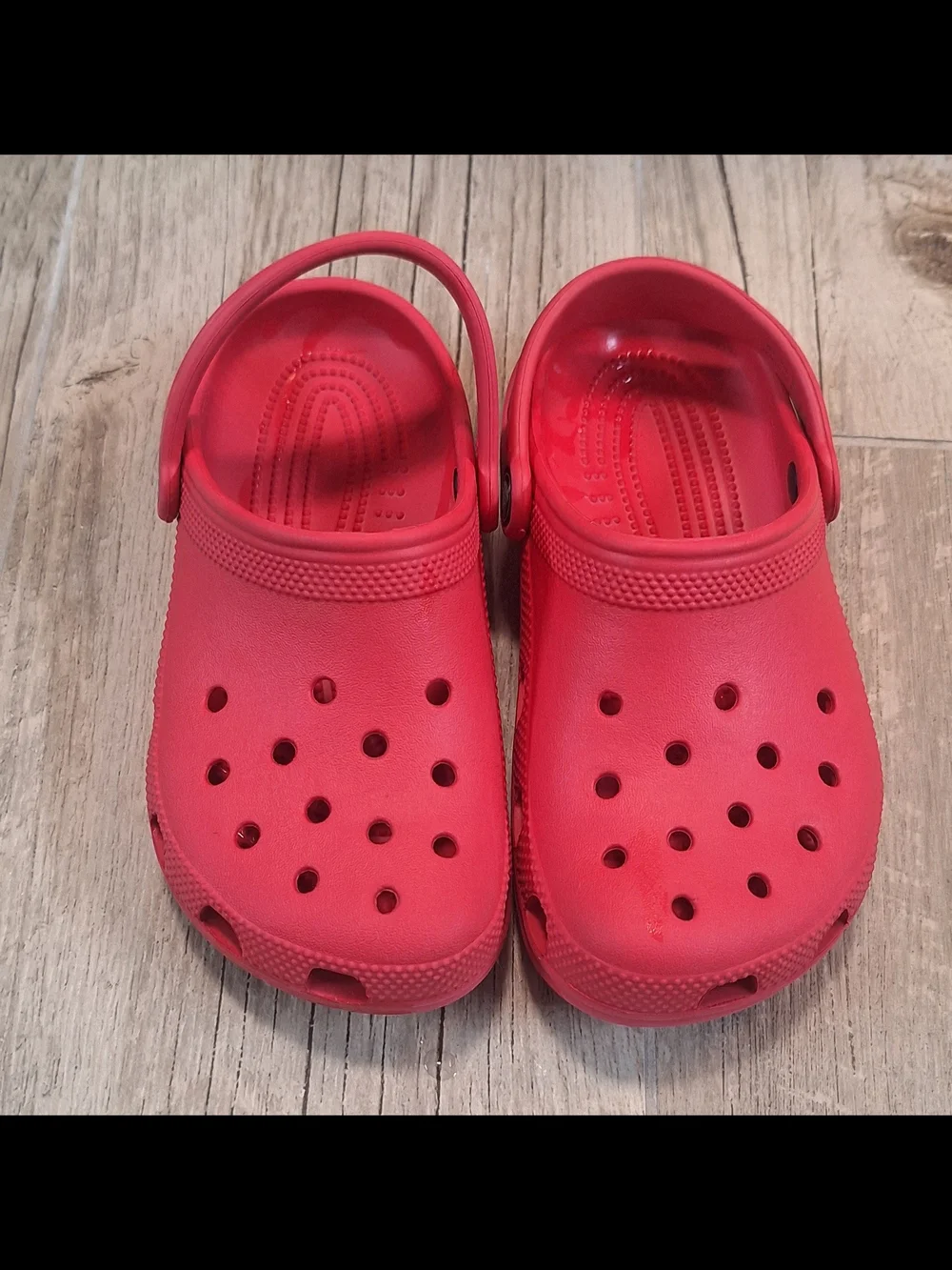 Crocs Kids Classic Clogs Red Slip-On Shoes Size J2